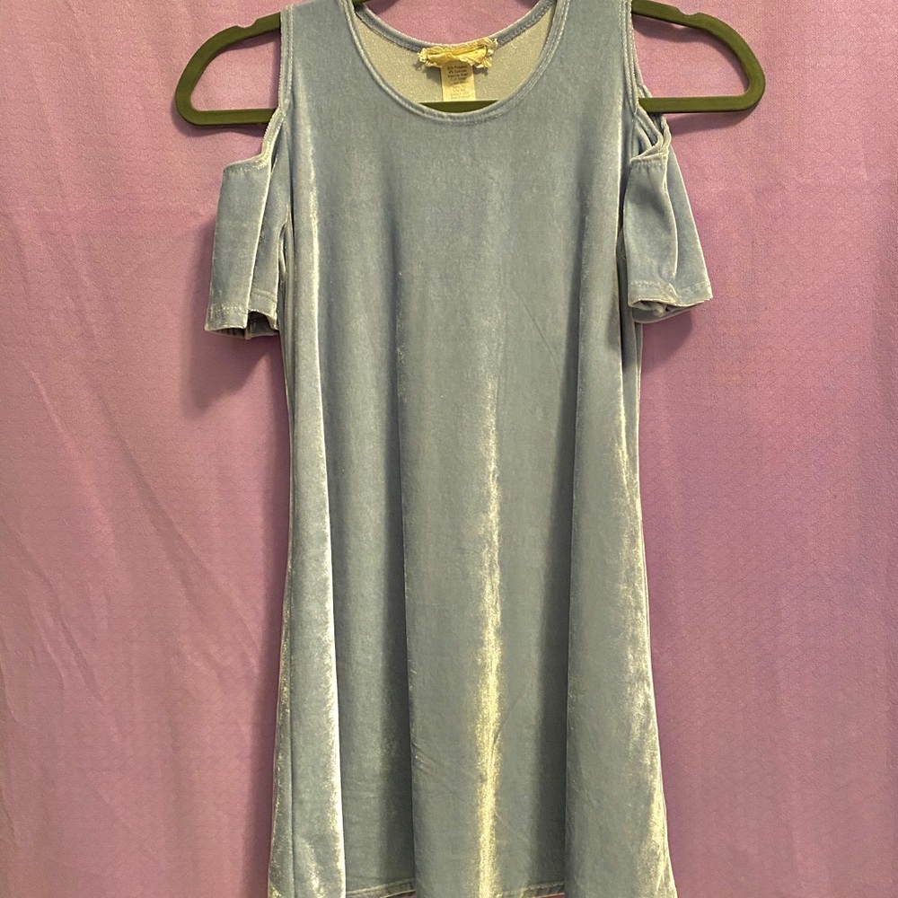 Sky Blue Velvet Dress
